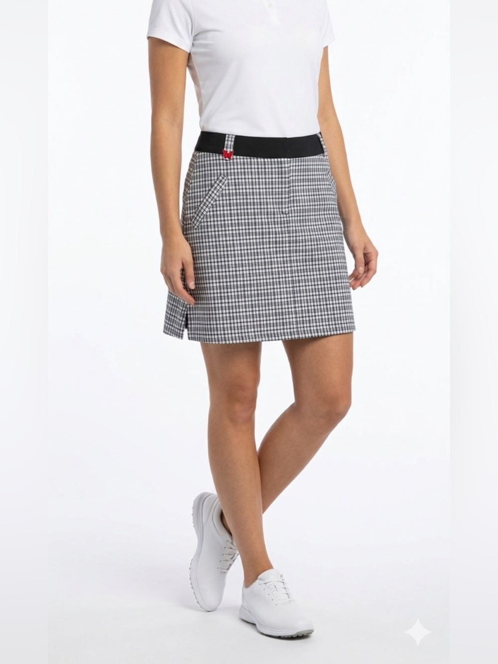 Sport Haley Checkered Skort Black/White Size 10 with Built in Shorts